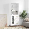 Image de vidaXL Buffet haut Blanc 69,5x34x180 cm Bois d'ingénierie3189485