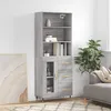 Image de vidaXL Buffet haut Sonoma gris 69,5x34x180 cm Bois d'ingénierie3189491