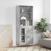 Image de vidaXL Buffet haut Gris béton 69,5x34x180 cm Bois d'ingénierie3189497