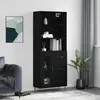 Image de vidaXL Buffet haut Noir 69,5x34x180 cm Bois d'ingénierie3189502