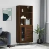 Image de vidaXL Buffet haut Chêne marron 69,5x34x180 cm Bois d'ingénierie3189508