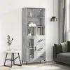 Image de vidaXL Buffet haut Gris béton 69,5x34x180 cm Bois d'ingénierie3189513