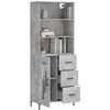 Image de vidaXL Buffet haut Gris bÃ©ton 69,5x34x180 cm Bois d'ingÃ©nierie