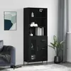 Image de vidaXL Buffet haut Noir 69,5x34x180 cm Bois d'ingénierie3189518