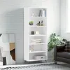 Image de vidaXL Buffet blanc 69,5x32,5x180 cm bois d'ingénierie3189541