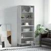 Image de vidaXL Buffet gris bÃ©ton 69,5x32,5x180 cm bois d'ingÃ©nierie