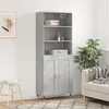 Image de vidaXL Buffet haut Gris béton 69,5x34x180 cm Bois d'ingénierie