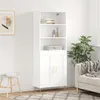 Image de vidaXL Buffet haut Blanc 69,5x34x180 cm Bois d'ingénierie3189941