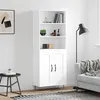 Image de vidaXL Buffet haut Blanc 69,5x34x180 cm Bois d'ingénierie3189949