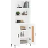 Image de vidaXL Buffet haut Blanc 69,5x34x180 cm Bois d'ingÃ©nierie