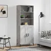 Image de vidaXL Buffet haut Gris béton 69,5x34x180 cm Bois d'ingénierie