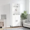 Image de vidaXL Buffet haut Blanc 69,5x34x180 cm Bois d'ingénierie