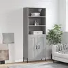 Image de vidaXL Buffet haut Sonoma gris 69,5x34x180 cm Bois d'ingénierie
