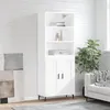 Image de vidaXL Buffet haut Blanc 69,5x34x180 cm Bois d'ingénierie