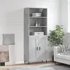 Image de vidaXL Buffet haut Gris béton 69,5x34x180 cm Bois d'ingénierie