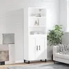 Image de vidaXL Buffet haut Blanc 69,5x34x180 cm Bois d'ingénierie