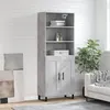 Image de vidaXL Buffet haut Gris béton 69,5x34x180 cm Bois d'ingénierie