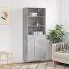 Image de vidaXL Buffet haut Gris béton 69,5x34x180 cm Bois d'ingénierie3190009
