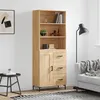 Image de vidaXL Buffet haut Chêne sonoma 69,5x34x180 cm Bois d'ingénierie