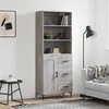 Image de vidaXL Buffet haut Sonoma gris 69,5x34x180 cm Bois d'ingénierie