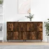 Image de vidaXL Buffets 2 pcs chêne fumé bois d'ingénierie3190170