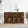 Image de vidaXL Buffets 2 pcs chÃªne fumÃ© bois d'ingÃ©nierie