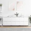 Image de vidaXL Buffets 3 pcs Blanc Bois d'ingénierie3190189