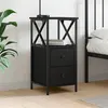 Image de vidaXL Table de chevet noir 34x35,5x70 cm bois d’ingénierie825943