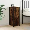 Image de vidaXL Table de chevet chÃªne fumÃ© 32x42x80 cm bois d'ingÃ©nierie