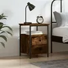 Image de vidaXL Table de chevet chêne fumé 34x35,5x50 cm bois d'ingénierie826017