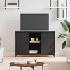 Image de vidaXL Meuble TV noir 100x35x65 cm bois d'ingénierie832778