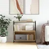 Image de vidaXL Bibliothèque chêne sonoma 80x30x78,5cm bois d'ingénierie et fer832794