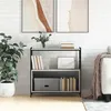 Image de vidaXL Bibliothèque sonoma gris 80x30x78,5 cm bois d'ingénierie et fer832796
