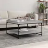 Image de vidaXL Table basse sonoma gris 80x80x45 cm bois d'ingénierie et fer832816