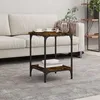 Image de vidaXL Table basse chÃªne fumÃ© 40x40x55 cm bois d'ingÃ©nierie