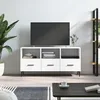 Image de vidaXL Meuble TV blanc 102x36x50 cm bois d'ingÃ©nierie