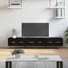 Image de vidaXL Meuble TV noir 150x36x30 cm bois d'ingÃ©nierie