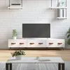 Image de vidaXL Meuble TV blanc brillant 150x36x30 cm bois d'ingÃ©nierie