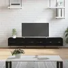Image de vidaXL Meuble TV noir 150x36x30 cm bois d'ingénierie829149