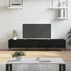 Image de vidaXL Meuble TV noir 150x36x30 cm bois d'ingÃ©nierie