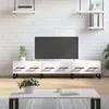 Image de vidaXL Meuble TV blanc brillant 150x36x30 cm bois d'ingénierie829174