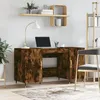 Image de vidaXL Vidaxl Bureau Chêne Fumé 140x50x75 Cm Bois D'ingénierie
