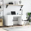 Image de vidaXL Bureau Blanc brillant 140x50x75 cm Bois d'ingÃ©nierie
