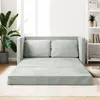 Image de vidaXL Canapé-lit 2 en 1 gris clair 122x204x55 cm velours353957