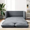 Image de vidaXL Canapé-Lit 2-En-1 Velours 122x204x55 Cm Gris Foncé Avec Coussin