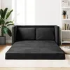 Image de vidaXL Canapé-lit 2 en 1 noir 122x204x55 cm velours353959