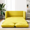 Image de vidaXL Vidaxl Canapé-Lit 2 En 1 Jaune Foncé 122x204x55 Cm Velours