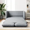 Image de vidaXL Canapé-lit 2 en 1 gris clair 112x174x55 cm tissu353964