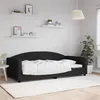 Image de vidaXL Lit de repos sans matelas noir 100x200 cm tissu