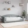 Image de vidaXL Lit de repos sans matelas gris clair 90x200 cm tissu
